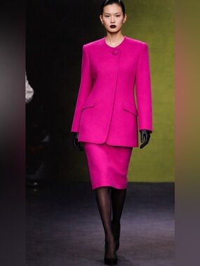 Vintage Fuchsia Long Blazer Coat